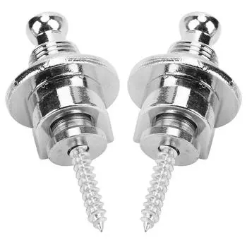 Замки для гитарного ремня, кнопки, противоскользящее железное покрытие для электрической бас-гитары, укулеле(Серебряный )/(черный)