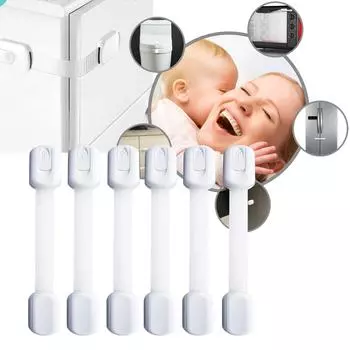 Замки для ремней безопасности (6 упаковок) Для холодильника, шкафов, ящиков, посудомоечной машины