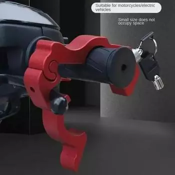 Замки на тормозные рычаги мотоциклов Замок на руль Замок на шлем для защиты от кражи мотоциклов Электромобили Байк-байки Замок на руль из сплава красный