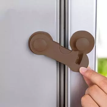 Замки шкафа, клейкие детские защитные защелки Многоцелевой 1 шт. кофейный