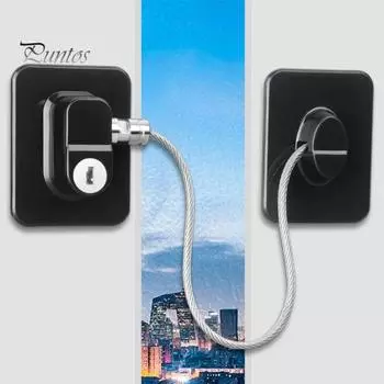 Замок безопасности для окон Установка без проколов Функция ограничителя для безопасности детей Детский ограничитель для окон Замок для раздвижных дверей Окна чёрный