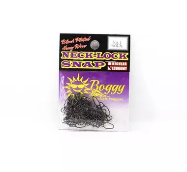 Замок Boggy Snap Neck с покрытием черного цвета, размер 1, 80 фунтов, 10 шт. в упаковке (3759)
