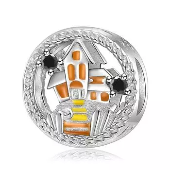 Замок Бусины Подарок на Хэллоуин S925 Стерлинговое серебро Аксессуары Бисерные подвески