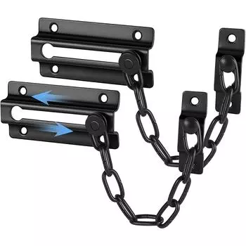 Замок-цепочка для двери из нержавеющей стали — 2 шт.. В комплекте 12 винтов.