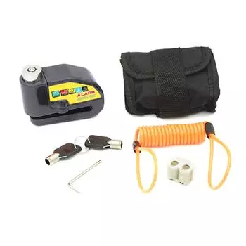 Замок дискового тормоза сигнализации мотоцикла, противоугонный замок колеса мотоцикла, звуковой сигнал 110 дБ с style 2 чёрный