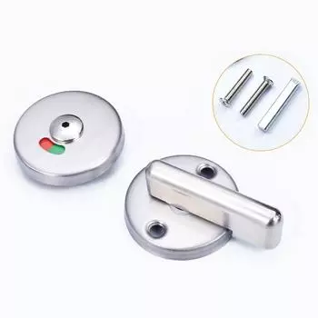 Замок для двери в ванную комнату с индикатором присутствия, круглый, из нержавеющей стали для мужчин и женщин