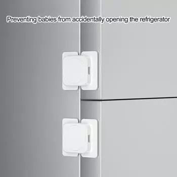 Замок для холодильника с защитой от детей Износостойкий съемный белый замок для унитаза с защитой от детей Детский замок для защиты двери холодильника и духовки Замок для ящика с защитой от детей белый