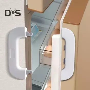 Замок для холодильника с защитой от детей, самоклеящийся, многоцелевой, ящик, шкаф, духовка, дверца холодильника, защелка, защищающая от детей, пряжка безопасности для защиты от детей серый