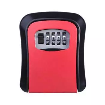 Замок для хранения ключей, настенный замок с пылезащитной крышкой, 4-значный пароль, открытый ключ красный