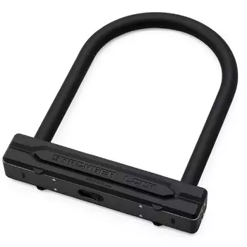 Замок для мотоцикла Daytona, 1 ключ, в комплекте светодиодный замок Stronger 32698 U-lock, устойчивый, со шторкой, свет, U-lock, Ш154/В220 мм чёрный