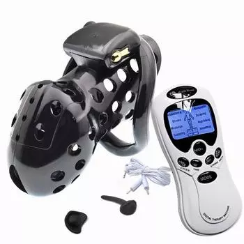 Замок для пениса с электрошоком для мужского ремня