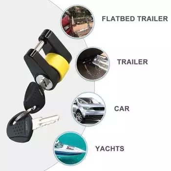 Замок для прицепа с защитой от ржавчины, устойчивый к коррозии, для лодок, легковых автомобилей, грузовиков и автофургонов чёрный