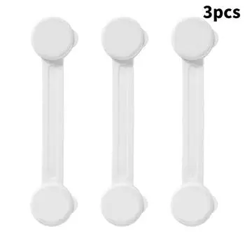 Замок для ящика безопасности для детей, защита от защемления двери шкафа, туалета, холодильника, двойной замок безопасности для детей 3.5*15cm белый