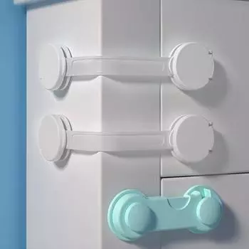 Замок для ящика безопасности для детей, защита от защемления двери шкафа, туалета, холодильника, двойной замок безопасности для детей Long lock белый