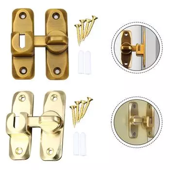 Замок для раздвижной двери амбара 90°180° Защелка для раздвижной двери Засов для ворот амбара Защелка для шкафа Оконная пряжка Противоугонная фурнитура бронзовый