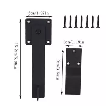 Замок для раздвижной двери без сверла, двойное назначение, противоугонная защелка, плоская дверная пряжка, черный защитный болт для домашнего офиса, шкафа, шкафа, простая установка One Size чёрный