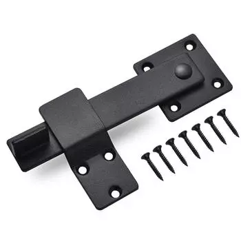 Замок для раздвижной двери без сверла, двойное назначение, противоугонная защелка, плоская дверная пряжка, черный защитный болт для домашнего офиса, шкафа, шкафа, простая установка One Size чёрный