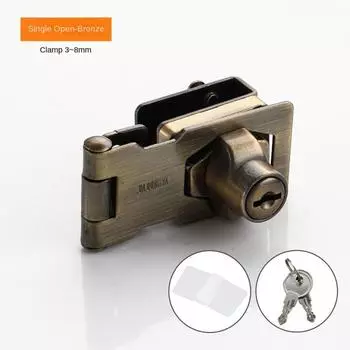 Замок для стеклянной двери из цинкового сплава, одно-/двухдверный замок, новый замок для двери шкафа, шкаф Cyan Bronze Single Door