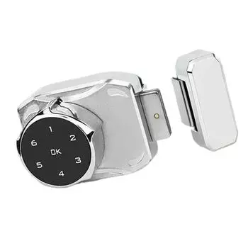 Замок для стеклянной двери из цинкового сплава без рамы, замок с паролем без ключа, электрический замок для стеклянной двери без перфорации серебряный