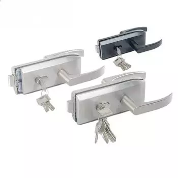 Замок для стеклянной двери офиса, ручка из нержавеющей стали для ванной комнаты, замок для стеклянной двери балкона, фурнитура для домашней безопасности