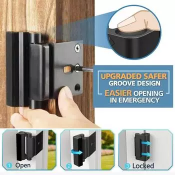 Замок для усиления двери безопасности дома, устойчивый к коррозии, дополнительный флип-замок, защелка для двери, защищающая от детей, аксессуары серебряный