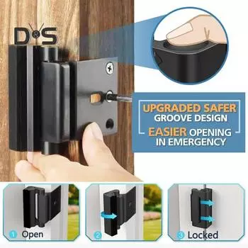 Замок для усиления двери безопасности дома, устойчивый к коррозии, дополнительный флип-замок, защелка для двери, защищающая от детей, аксессуары серебряный