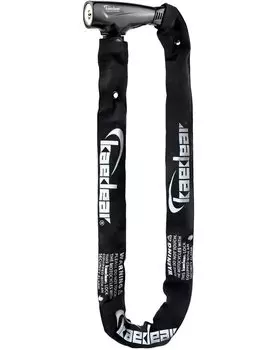 Замок для велосипеда Kaedear, цепной замок, длина ключа 1000 мм, квадратный номер 6 мм, прочный цилиндровый ключ, утерянная копия, служба защиты от кражи KDR-LK1-1000-BK (1000мм, чёрный