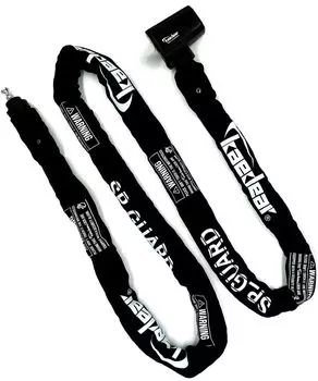 Замок для велосипеда Kaedear, цепной замок, ключ безопасности, квадратная цепь, длина 1000 мм, диаметр 8 мм, высокая прочность цилиндра SP, прочность на разрыв 2T, противостоящий шарик чёрный