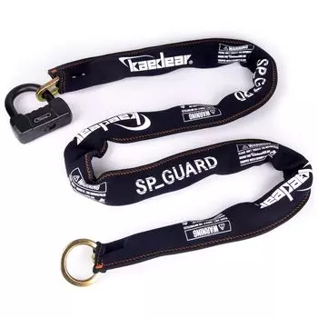 Замок для велосипеда Kaedear, цепочка для ключей, навесной замок, длина 2000 мм, квадратная цепь 9 мм, прочный цилиндр SP, услуга дублирования утерянных ключей, защита от кражи чёрный