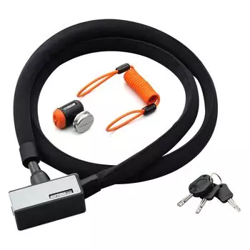 Замок для защиты от кражи мотоцикла Daytona, более прочный, набор замков, дисковый замок, тросовый замок, серебристый, 1800 мм 97682 и серебряный
