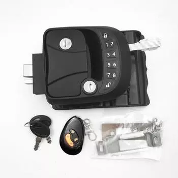 Замок двери автофургона, защелка замка входной двери без ключа, дистанционный противоугонный замок длиной 65 футов со встроенной клавиатурой 1 Left чёрный