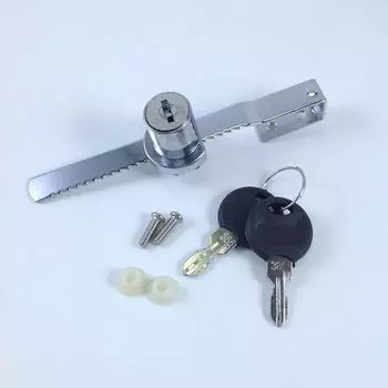 Замок-храповик для раздвижной стеклянной двери с 2 ключами, подходит для стеклянного шкафа из цинкового сплава толщиной 5-8 мм, витринный замок серебряный