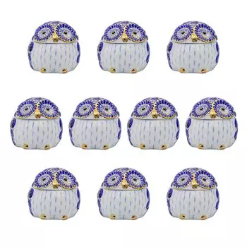 Замок Энтерпрайз Цветок Сова 6см Шкатулка x Набор Бог Знаний для Коммерческого Использования (Маленький) (синий) Набор из 10 предметов Без трудностей - Европа,