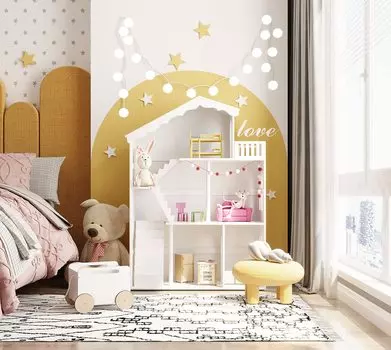 Замок Кукольная Игрушка Play Wide Легко для Школьного Подарок Ребенку [Кукольный домик принцессы! ]Кукольный домик, игрушечный домик, дом, книжная полка, образовательный, деревянный, хранение,