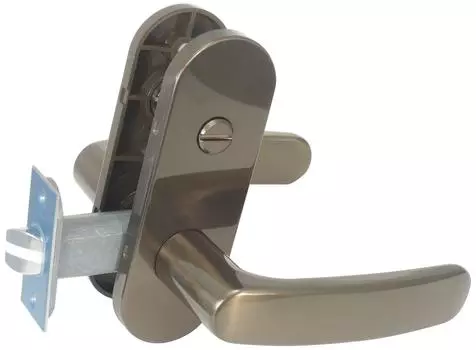 Замок Miwa Lock с ручкой-рычагом для внутренней перегородки, бронза ZLT901-6 0150-521