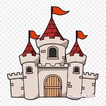 Замок мультфильм Замок Золушки Утюг на термопереносной печати виниловые нашивки наклейки для одежды DIY аппликации моющиеся нашивки