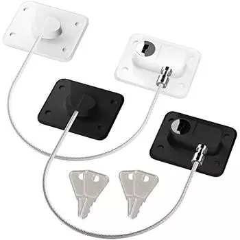 Замок на холодильник с ключами, 2 шт., детский безопасный оконный клейкий блок, дверной замок, шкаф для холодильника, оконный шкаф, стиральная машина, ящик для детей 18x15x3cm