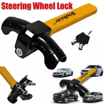 Замок на руль автомобиля, противоугонный, автомобильный, защитный, сверхпрочный, из нержавеющей стали, с ключами