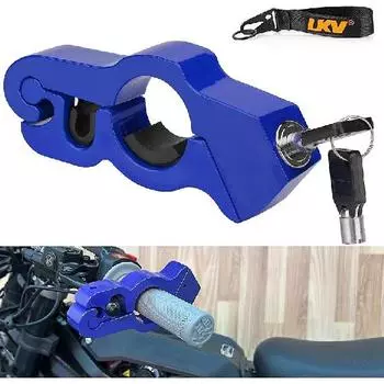 Замок на руль мотоцикла LKV, противоугонная тормозная ручка, замок дроссельной заслонки, красный регулируемый универсальный для велосипеда, скутера, мопеда, квадроцикла Blue-1 Pack