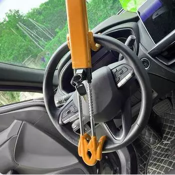 Замок на руль, прочное автомобильное устройство, замок на колесо, прочный, универсальный, для предотвращения кражи, автомобильный замок для легковых и грузовых автомобилей жёлтый