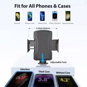 Замок одной кнопкой, гравитационная навигация для конкретного автомобиля, защелкивающийся тип, заднее сиденье автомобиля, держатель мобильного телефона, задний кронштейн чёрный