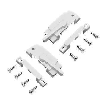 Замок-полумесяц с винтами из цинкового сплава, защелка для раздвижного окна, фурнитура для вертикальных и горизонтальных раздвижных окон белый