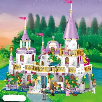 Замок принцессы для девочек, серия мелких частиц, сборка строительных блоков, развивающие игрушки