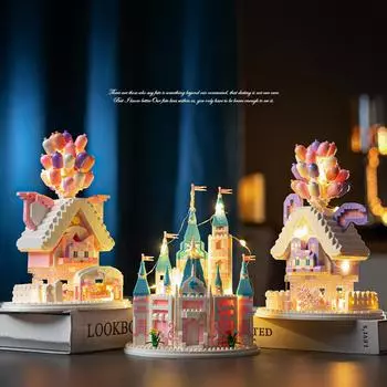 Замок принцессы Сакура Дом на дереве Микро-класс похвальный строительный блок Девушка-головоломка Without Box