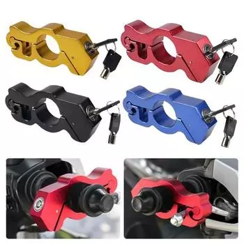 Замок руля с двумя ключами Прочный противоугонный регулируемый замок дроссельной заслонки Тормозной замок Скутер Мопед ATV Мотоциклы Велосипеды Замок безопасности красный