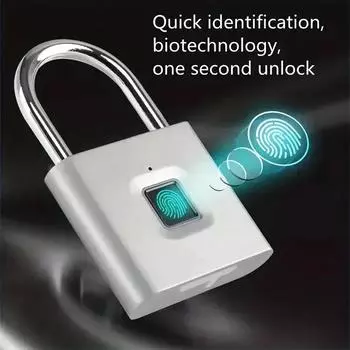 Замок с отпечатком пальца и зарядкой через USB Водонепроницаемый дверной замок Простая и быстрая разблокировка без ключа Хранение нескольких отпечатков пальцев чёрный