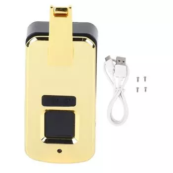 Замок с отпечатком пальца Маленький умный электрический замок, встроенный в сумку, багаж, чемодан, дорожный алюминиевый сплав золотистый