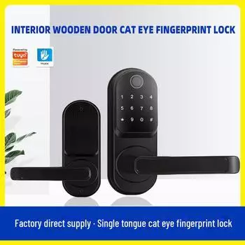 Замок с паролем для деревянной двери офиса с отпечатками пальцев - одноязычный замок с возможностью пересечения границ серебряный