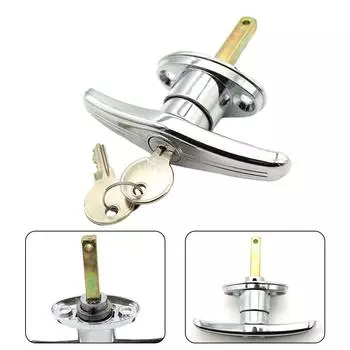 Замок с Т-образной ручкой, замок для гаражных ворот, Т-образная ручка, задняя фиксация, ключ для каравана, гаража, сарая, кемпервана, корпусная мебель, фурнитура