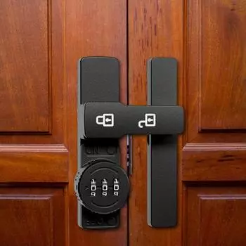 Замок с защелкой и комбинацией, простая установка, 3-значный пароль без перфорации, бесключевой, раздвижной, поворотный на 90/180 градусов, защелка 90 ° флуоресцентный зеленый